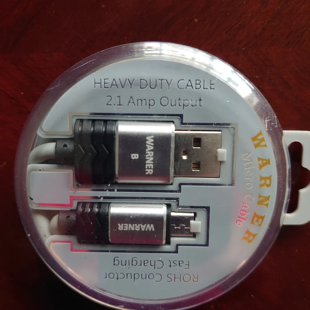 Warner Micro USB Cable Deluxe Charger 12ct Display 2.1 Amp Output Grey